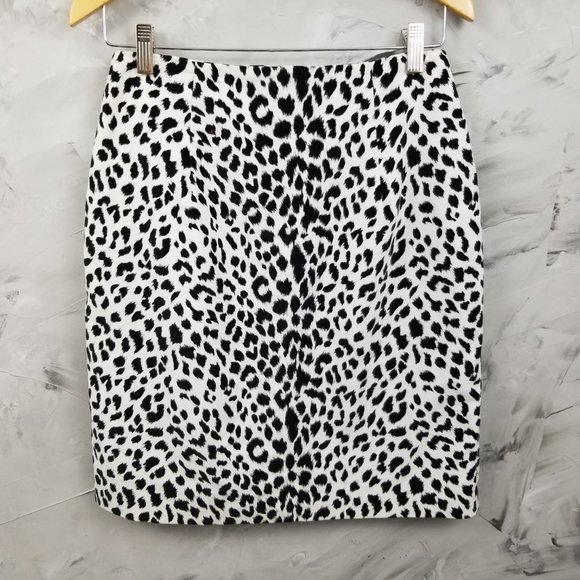 Mevisto Vintage 80's Blk & Wht leopard Print Skirt - Picture 1 of 7